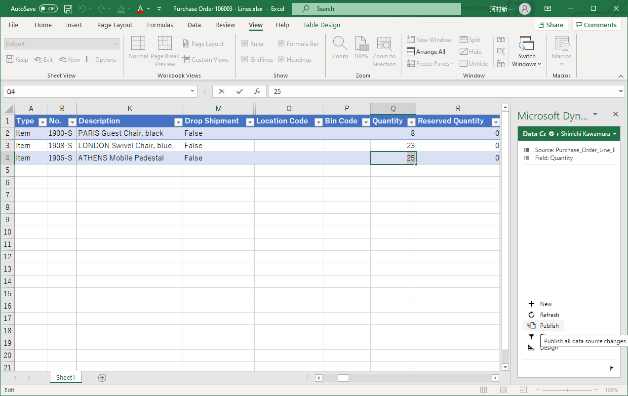 Edit in Excel button is under new Share icon | IT長のネタ帳