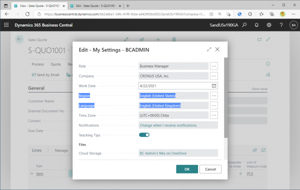 How To Determine Date Format On D365BC IT 
