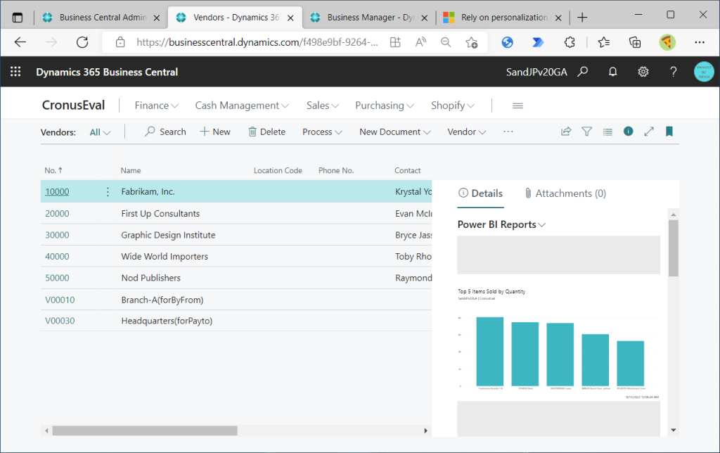 D365BC Power BI IT 